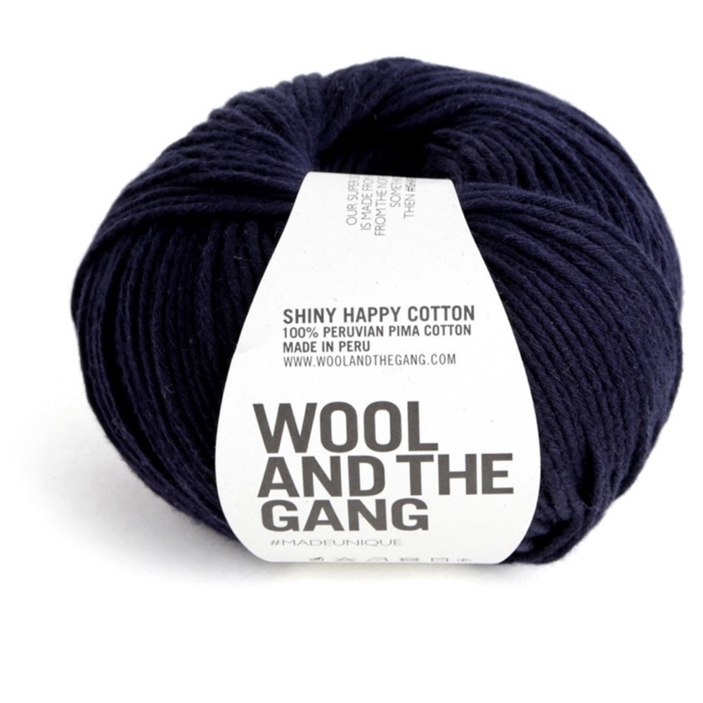 Wool and the Gang - shiny happy cotton in midnight blue x 5 balls